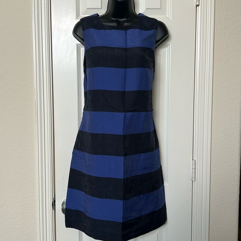 Banana Republic sleeveless in excel cond.. Worn once. Size 8. Striped blue/black